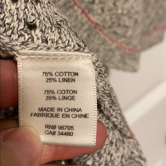 💥💥 SOLD 💥💥 Rebecca Taylor grey mix cotton linen sweater sz Lg - Picture 6 of 10